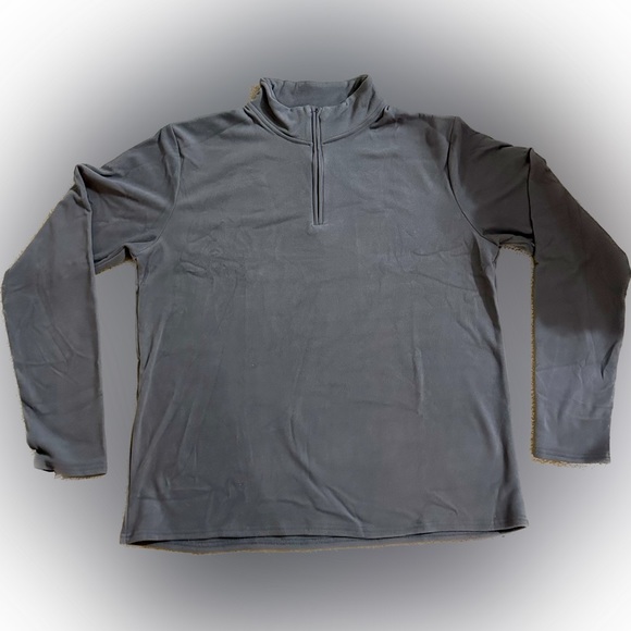 MENs MICRO FLEECE GRAY QTR HALF ZIP PULLOVER SWEATER SHIRT SWEATSHIRT 2XL SOFT - Picture 1 of 5